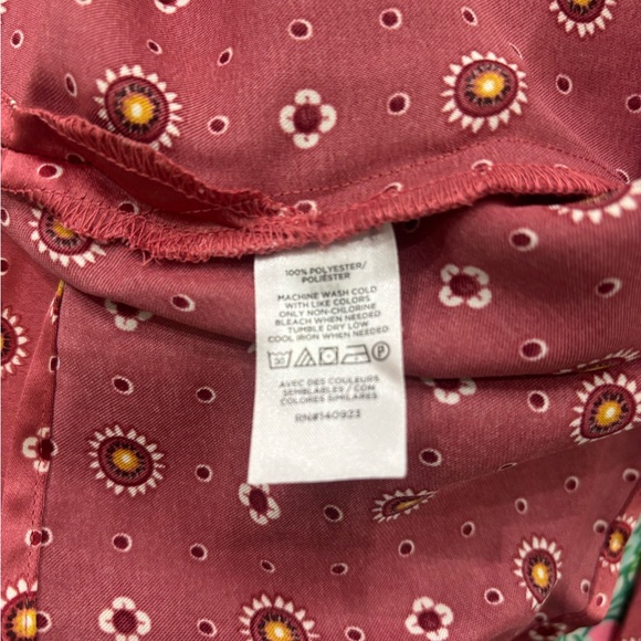 Ann Taylor LOFT floral foulard lapel satin shirt NWT XL - Picture 6 of 6